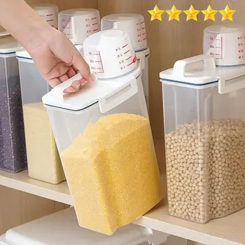 1PC Rice & Grains Storage Canister with Measuring Cup 1
