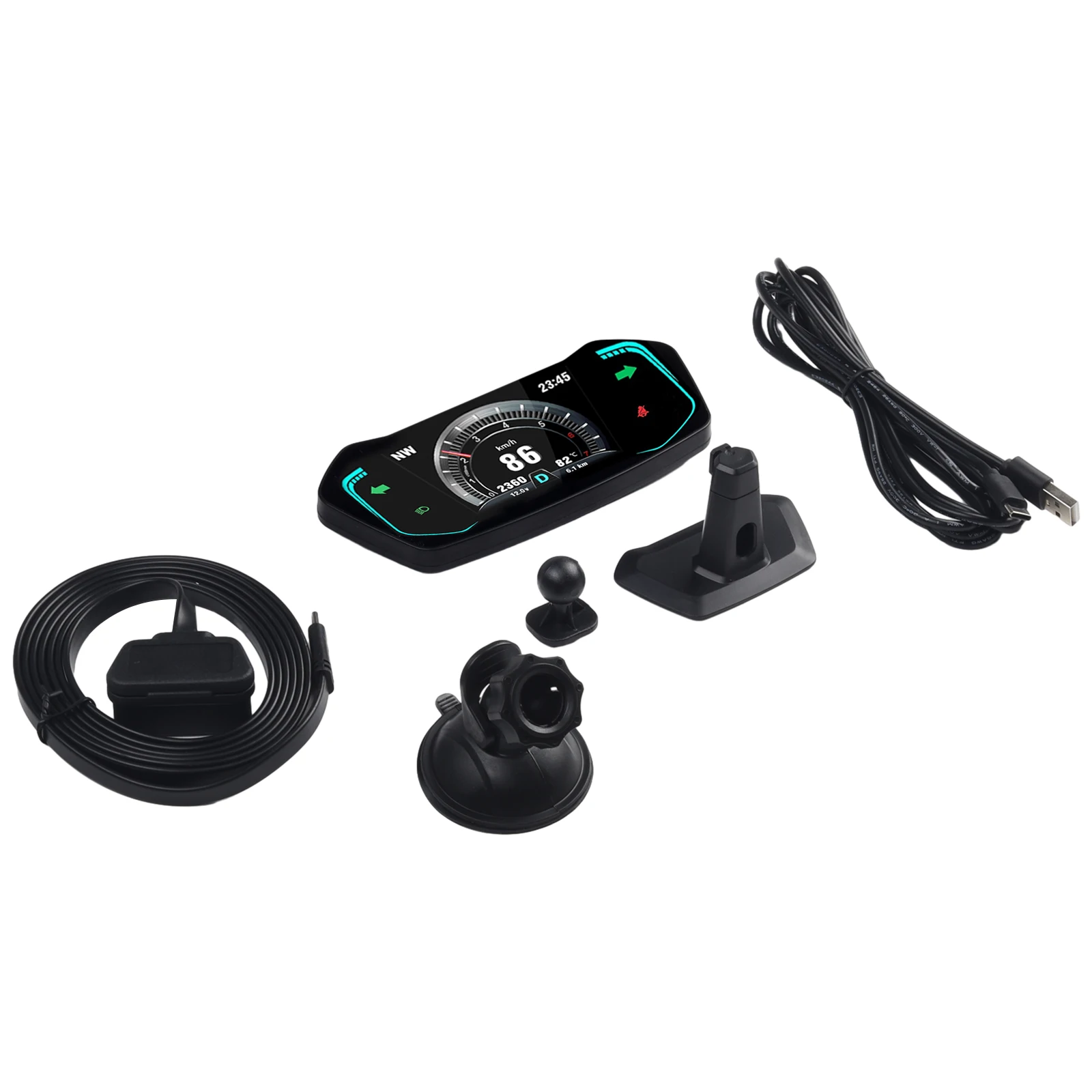

Автомобильный цифровой дисплей HUD, измеритель показаний HUD, OBD2 + GPS, спидометр, турбо, универсальный