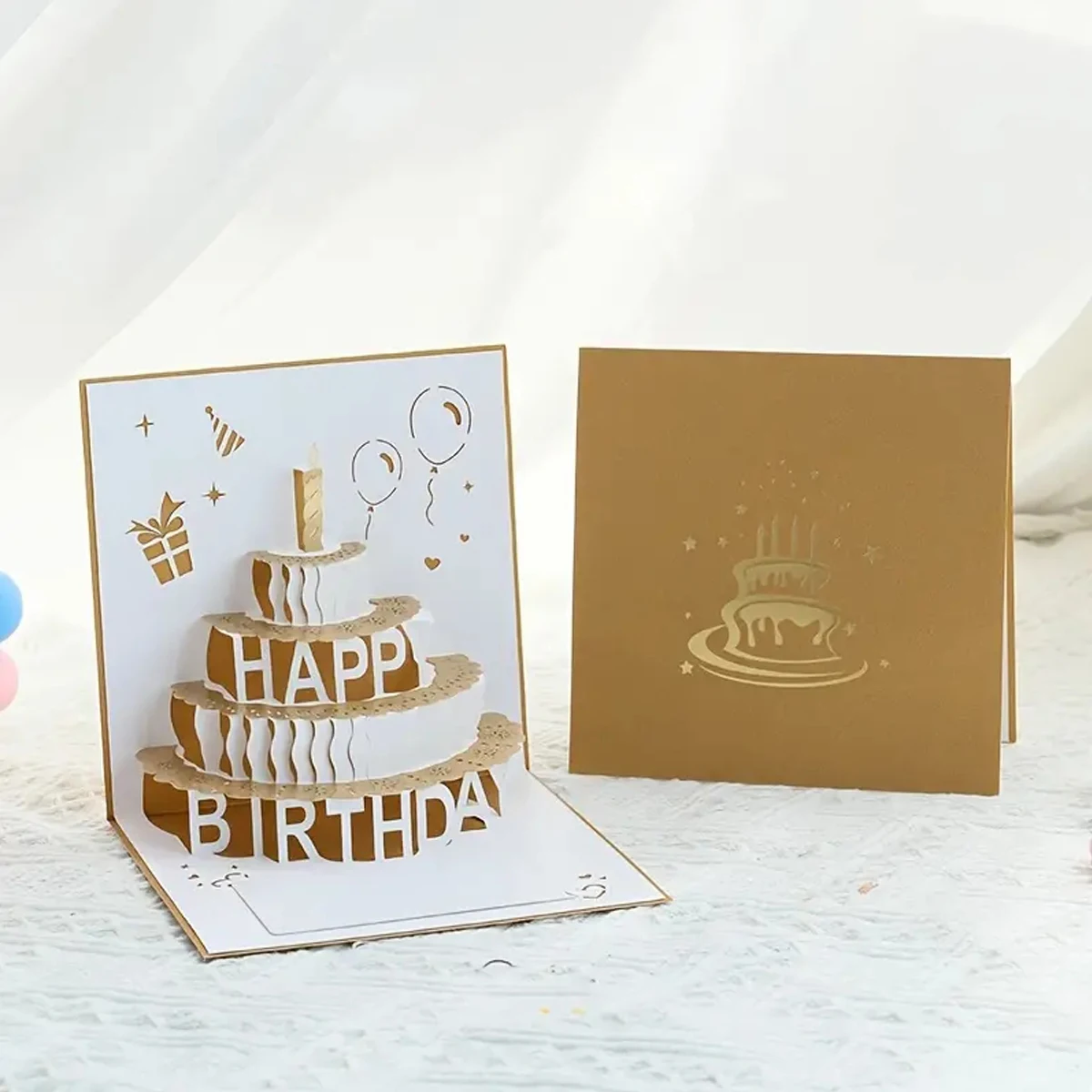 No Musical Birthday Greeting Cards 3D Pop Up Gift Card with Led Music gift cards with envelope wedding decorations for tables 1PC greeting cards