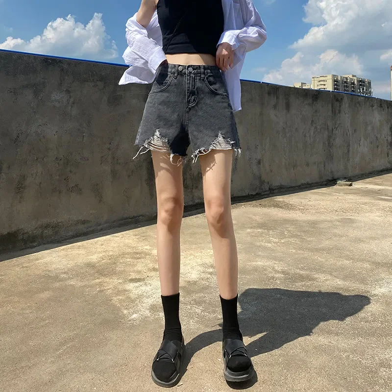 Short Pants for Women To Wear Jeans Mini Ripped Womens Shorts Cotton Denim Wide Outdoor Korean Style Offer Free Shipping XL Hot