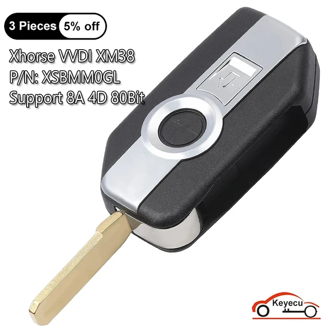 KEYECU 2 Buttons for BMW Motorcycle Smart Flip Remote Key Generated By  Xhorse VVDI XM38 Smart Remote Key Supporting 8A 4D 80 Bit - AliExpress