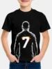 Boys' Summer Fashion 3D Printed T-shirt - Casual and Comfortable, Size 7 Super Football Superstar Short Sleeve, Black Anime 1