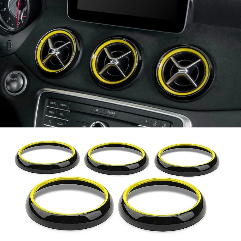 Anneaux De Ventilation Couleur Pour Mercedes GLA X156 / CLA C117 (2014-2018) - Rouge, ABS, Clip Facile (non AMG)