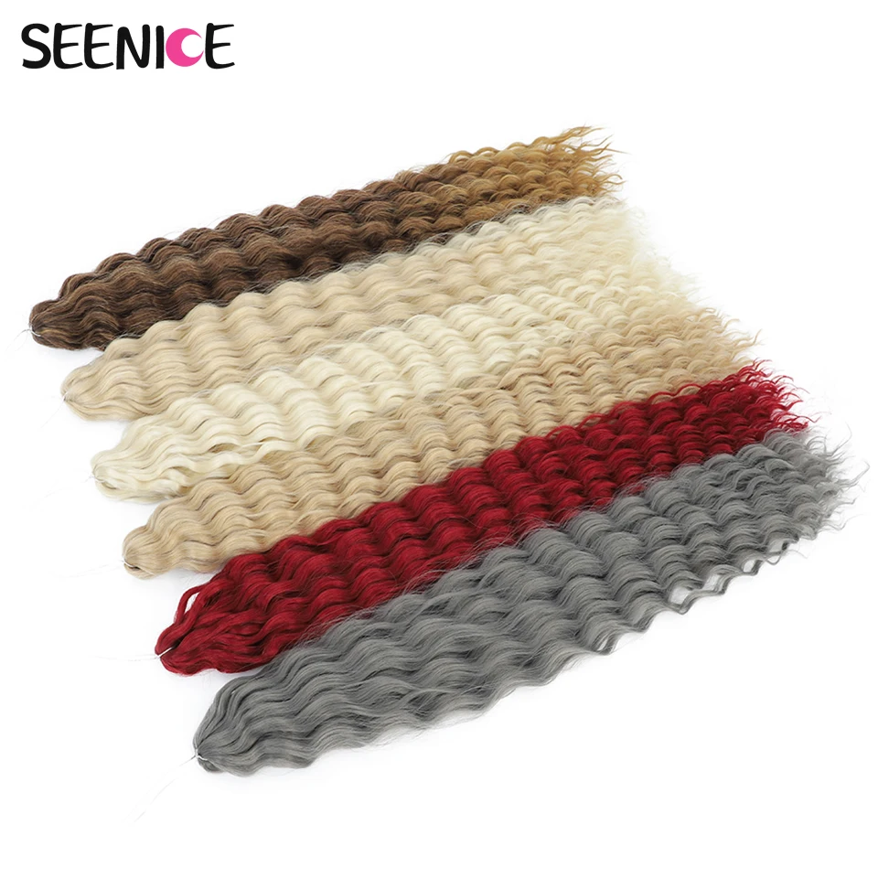 Ariel Curl Hair Water Wave Twist Crochet Hair Synthetic Braid Hair Ombre Blonde Pink 22 Inch Deep Wave Braiding Hair Extension