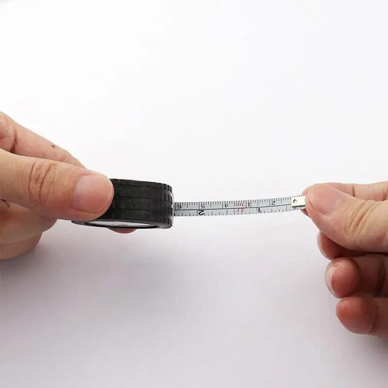 1M Reifenförmiges Mini-Messband Geschenklineal Meter Imperial Schlüsselanhänger-Messband – Detail 3
