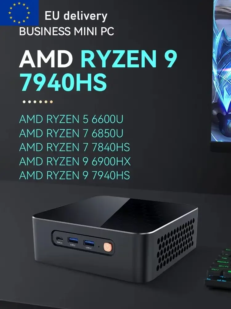AMD Ryzen 9 7940HS 7840HS Mini PC 2x DDR5 Slots 2x M.2 SSD