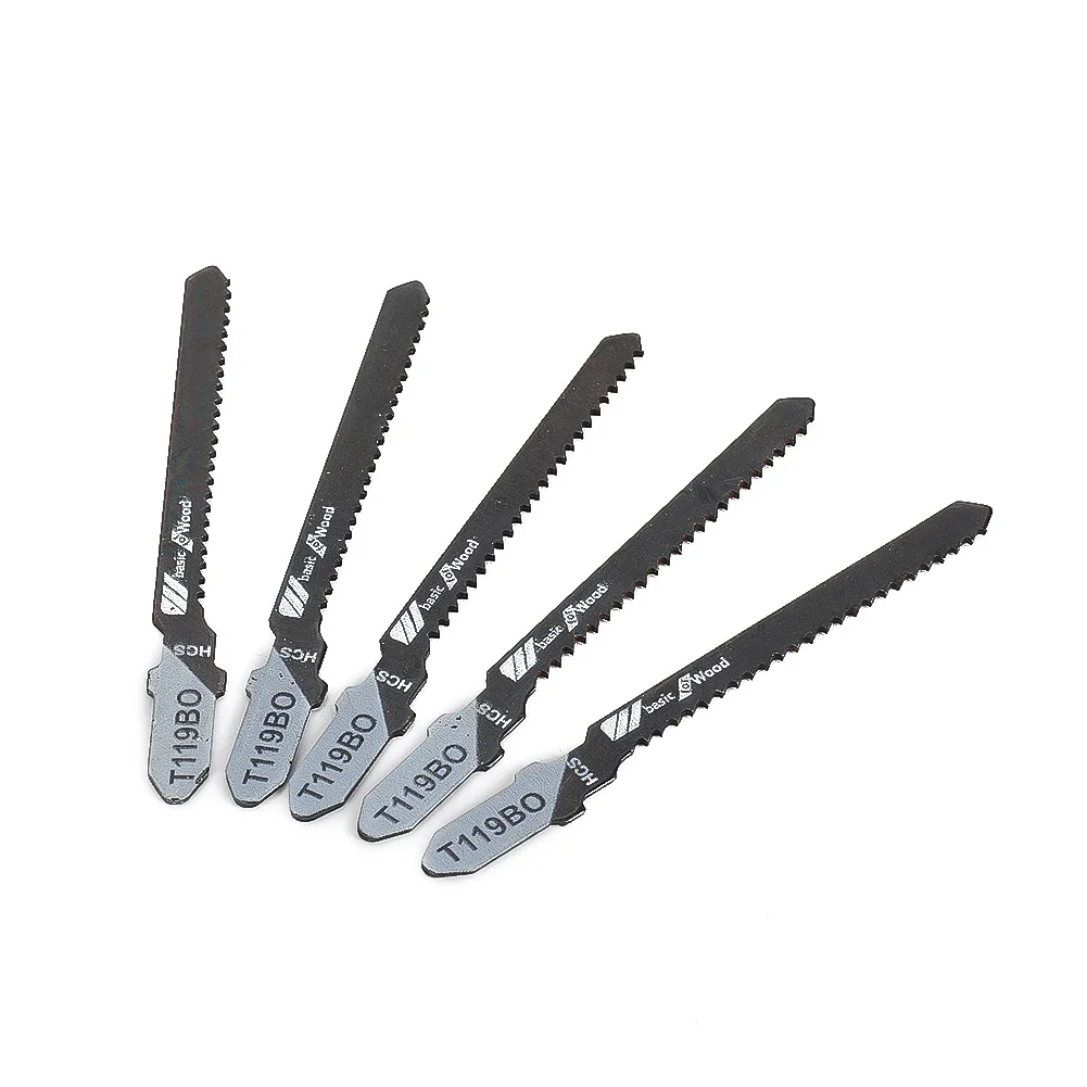 5pcs HCS Jigsaw Blades 3" 75mm 12 TPI T-Shank Multi Saber Blades For Wood Metal Cutting Dsic Reciprocating Saw Blade Set