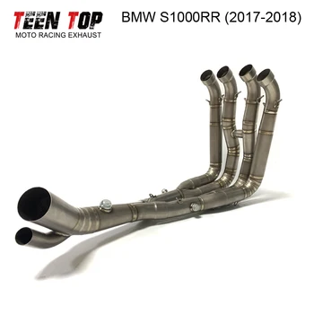 S1000RR Motorcycle Exhaust Header Titanium For BMW S1000 RR Exhaust Front Pipe Dual Hole Connect To Original Muffler 2017 2018