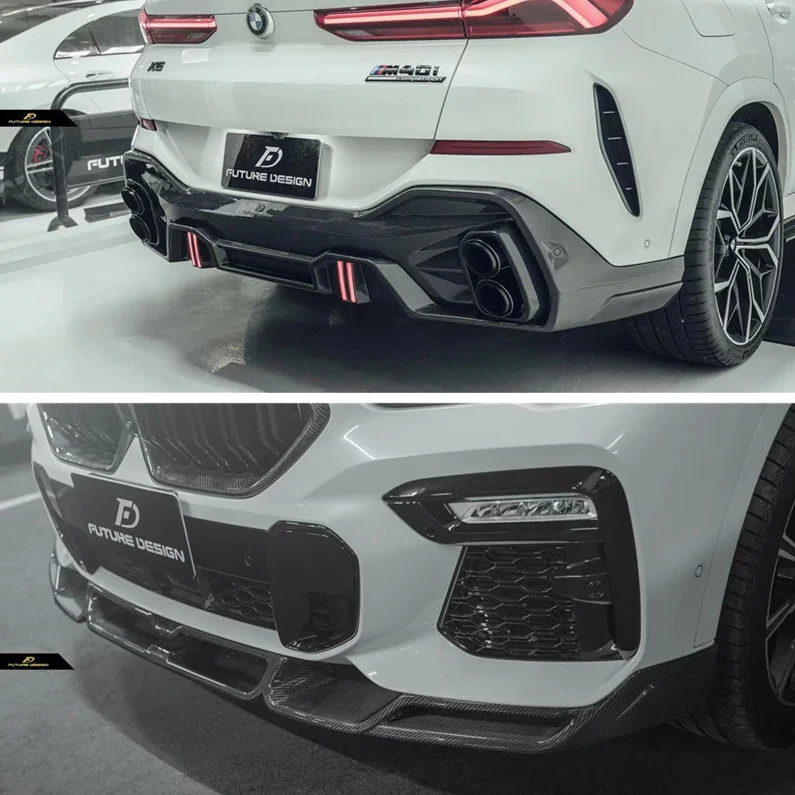 2022 Traje para 2022 Traje nuevo BMW X6 Modificado Fibra de carbono Paquete pequeño G06 Faldón trasero delantero Faldón lateral Alerón trasero
