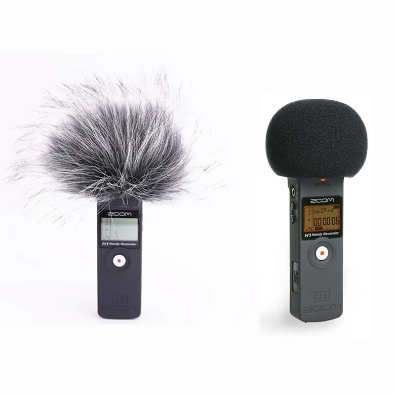 Parabrezza peloso Microfono Manicotto Microfono Copertura antivento Filtro in schiuma Spugna per ZOOM H1 H1N Accessori per registratori con cancellazione del rumore - immagine 2