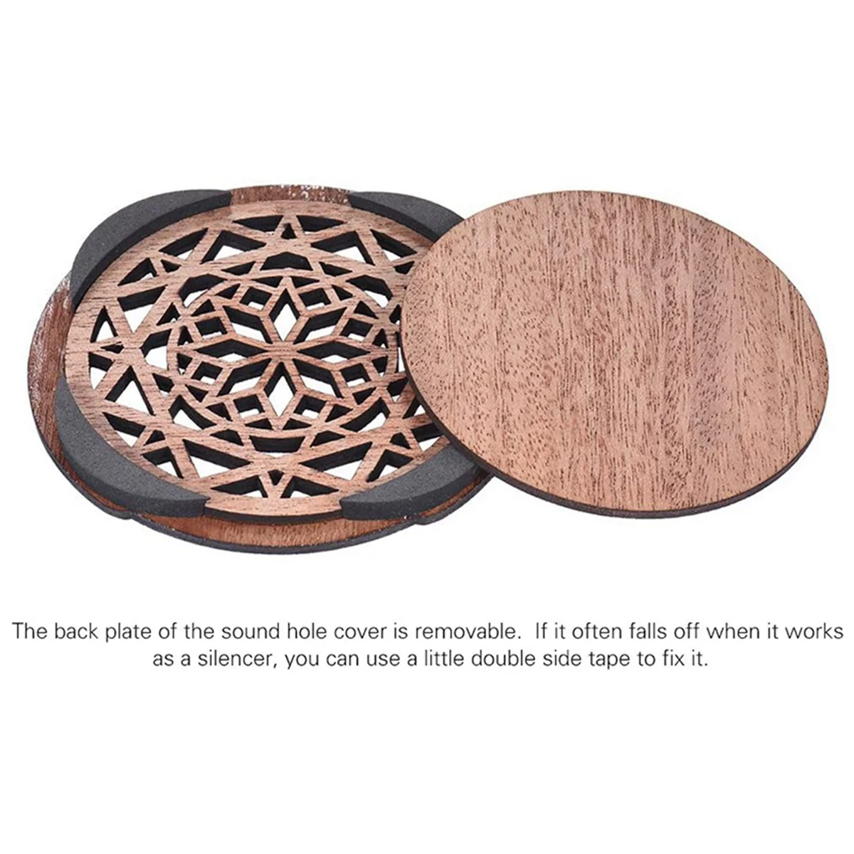 BAAU 3X Guitar Wooden Soundhole Sound Hole Cover Block Feedback er Mahogany Wood for EQ Acoustic Folk Guitars,Style 1