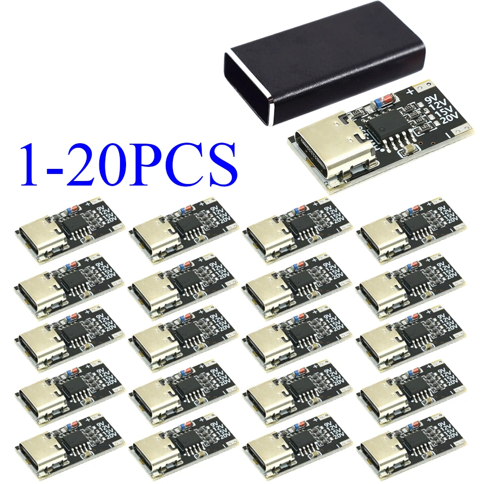 1-20PCS USB-C PD Trigger Board Module PD/QC Decoy Board Fast Charge Type-c to High Speed Charger Power Delivery 9V 12V 15V 20V 1