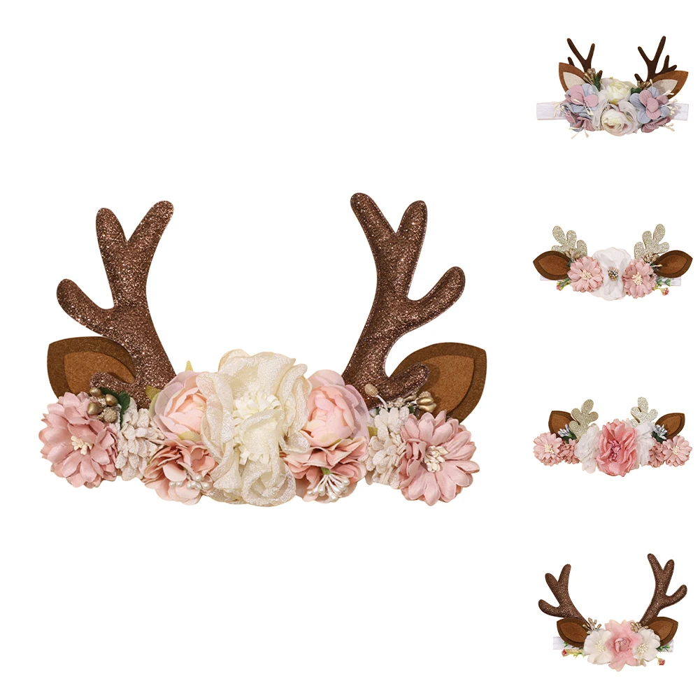 

SWEETHOME Pet Xmas Antlers Headbands Comfortable Headwear Pet Costume Accessories For Cats Dogs (18.5 x 9cm)