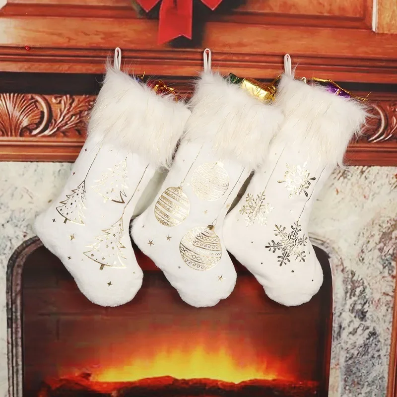 

Children's Leg Warmers Christmas Socks Gold Hot Socks Gift Bag Decorative Socks Christmas Gift Bag for Children
