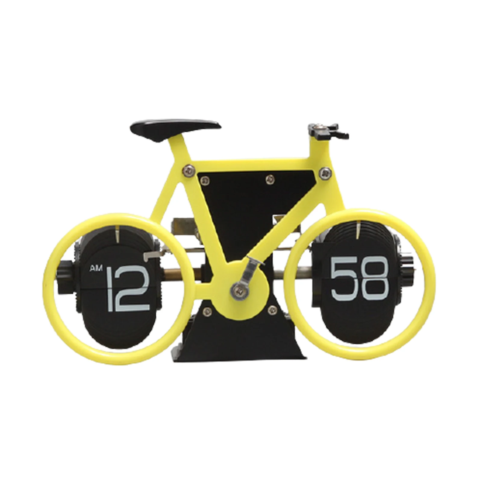 Flip Clock Bicycle Shaped Retro Flip Down Clock 12 Hour AM/PM Show Big Number Clock For HomeOffice Decor