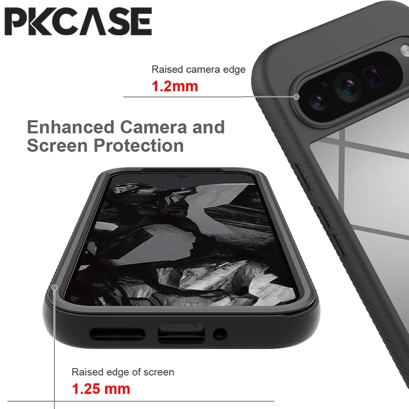 PKCASE 3-in-1 Transparent Hybrid Armor Shockproof Protective Case