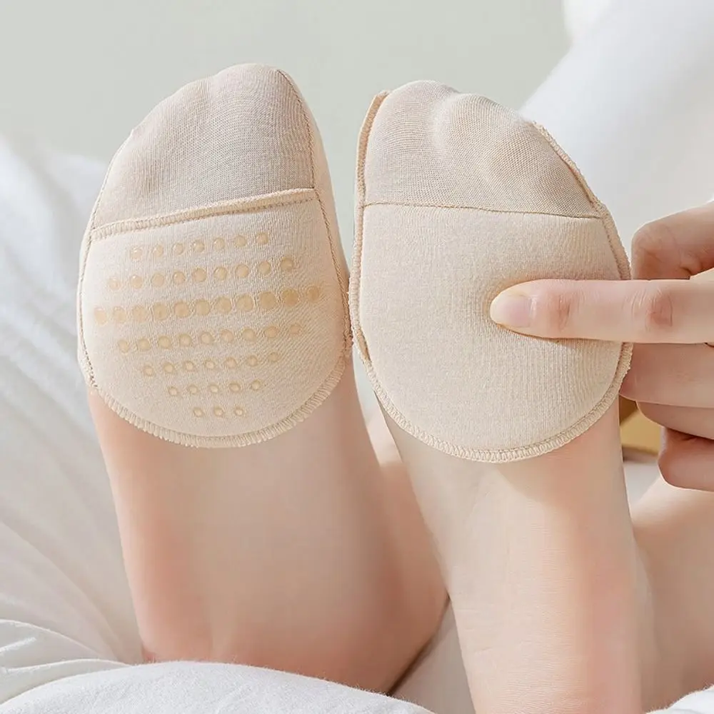 

Silicone Non-slip Forefoot Socks Cotton Hosiery Women Boat Socks Women Half Feet Socks Breathable Toe Socks