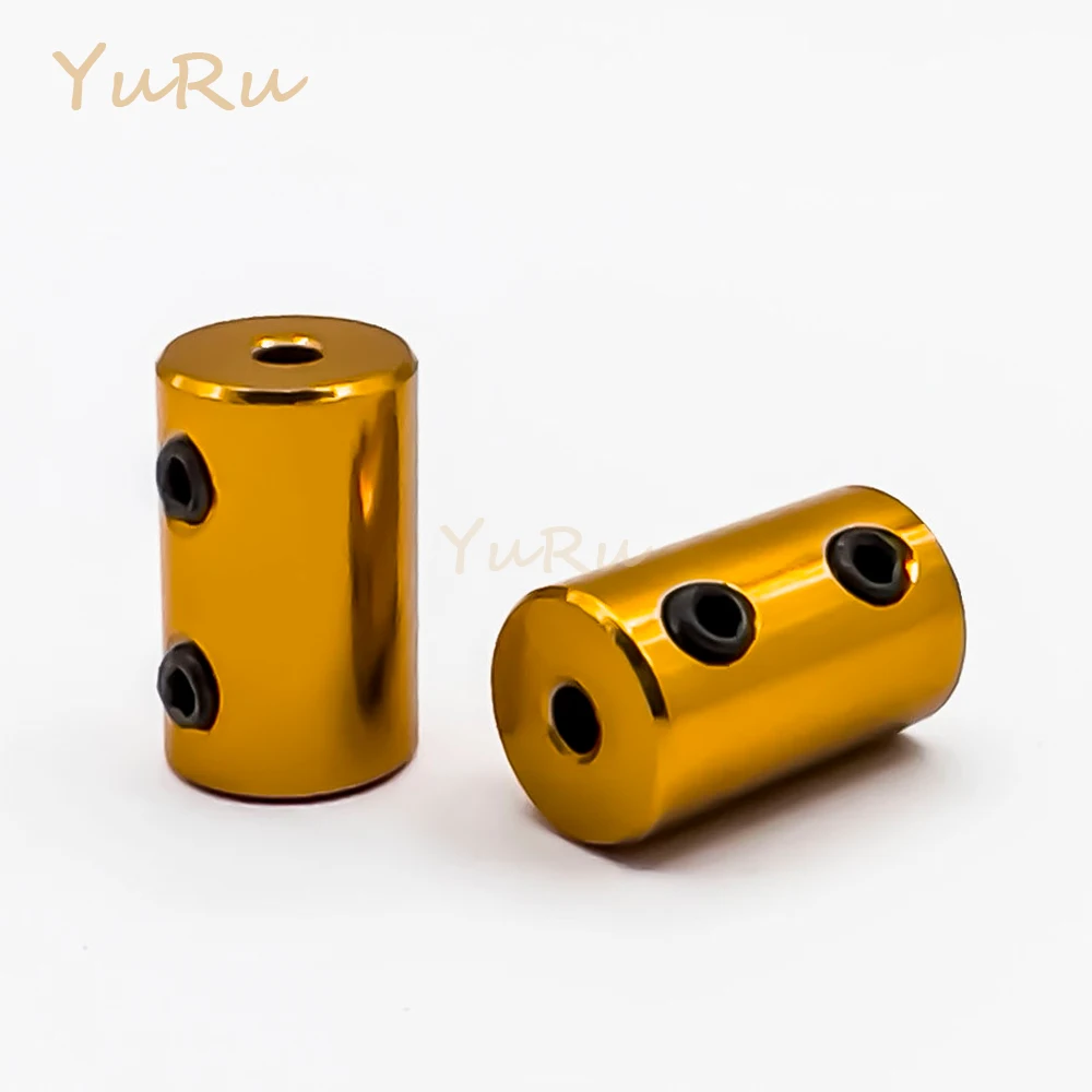 1PC D12L20 Aluminium Legierung Starre Top Draht Kupplung Bohrung 2 ~ 5mm D12 L20 Goldene Zylindrischen Typ Modell motorwelle Kupplung CNC – Detail 1