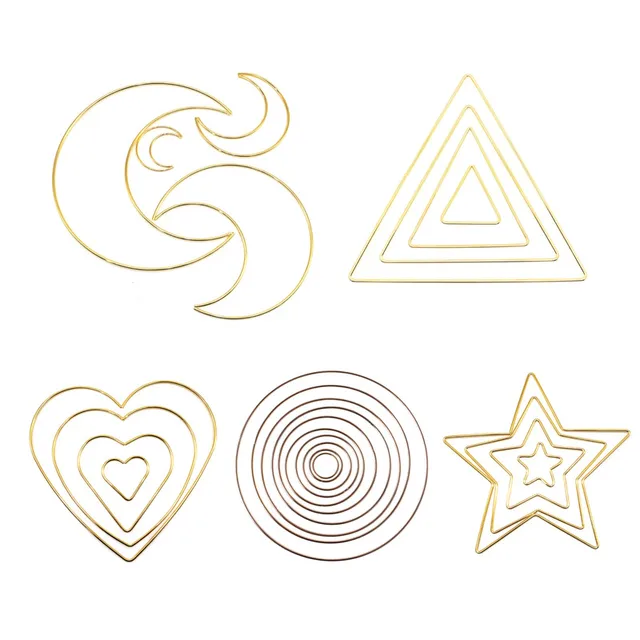 Love Heart /triangle /round /five-pointed star /Moon Metal Craft Hoops Dream Catcher Rings for DIY Dreamcatchers Wreaths Macram