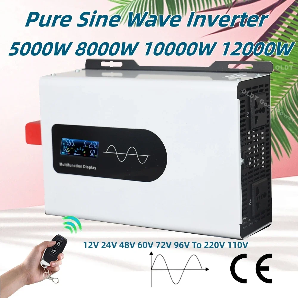 อินเวอร์เตอร์พลังงานแสงอาทิตย์ออฟกริดอินเวอร์เตอร์12V 24V 48V 60V ไปยัง AC 220V 110V 8000W 10000W 12000W อินเวอร์เตอร์รถ 1