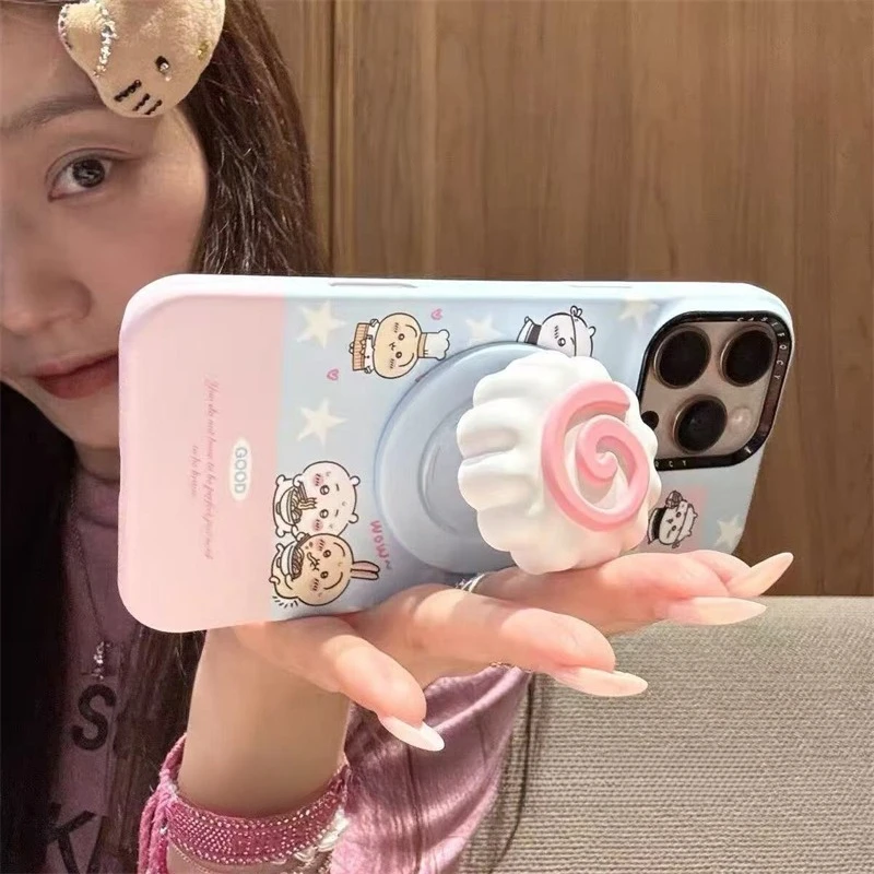 Koreanische Fisch Kuchen Nette Cartoon Für Magsafe Telefon Magnetische Griptok Ständer Für iPhone Lustige Faltbare Drahtlose Lade Fall Halter – Detail 2