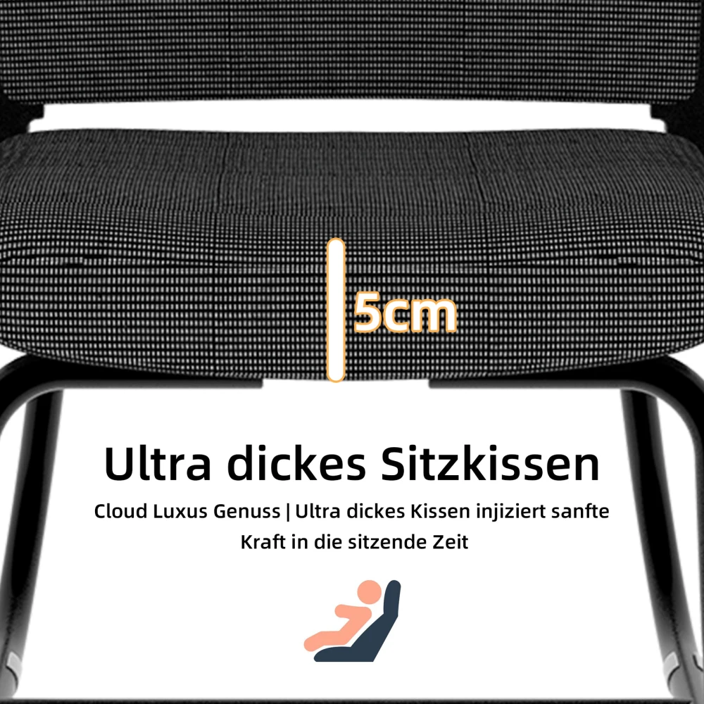 Minimalistischer moderner Bürostuhl – Metallrahmen, weich und bequem, für den Heim- und Bürogebrauch, mehrere Farben erhältlich – Detail 30