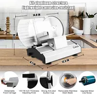 Meat Slicer Machine for Home Use, 200W Deli Food Slicer,Meat Cutter Machine,Aluminum,Dishwasher Safe, Removable Blade & 2