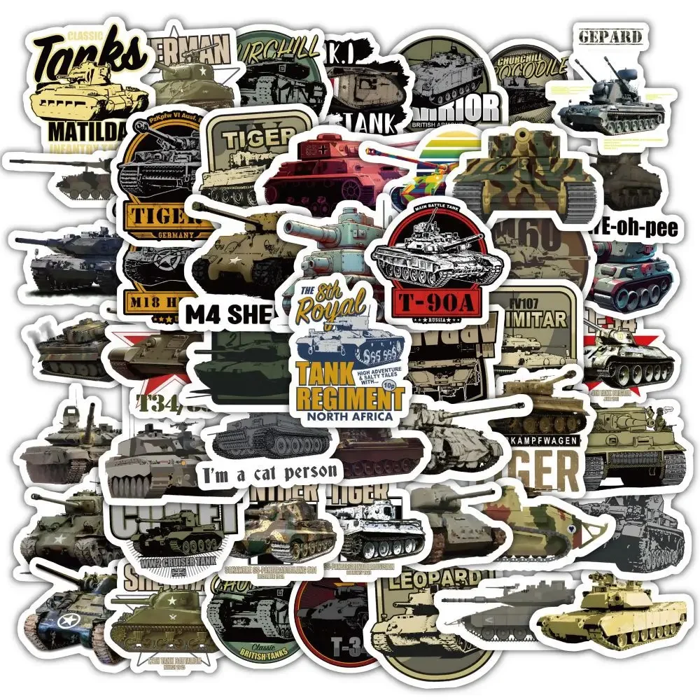 Military Tank War Stickers 60Pcs/Set for Laptop Skateboard Motorcycle Guitar Bike