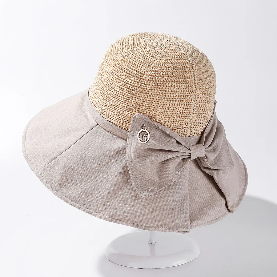 female bucket hat COKK Summer Hats For Women Sun Hat Ladies Big Wide Brim Fashion Breathable Linen Top Cloth Fisherman Hat Female Gorro Bob Cap blue bucket hat