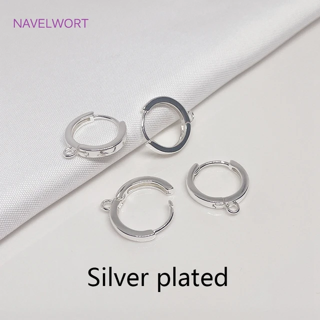 14K Gold Plated Round Hoop Earring Clasps Fitting Base Findings,Clasp For Earrings,DIY Jewelry