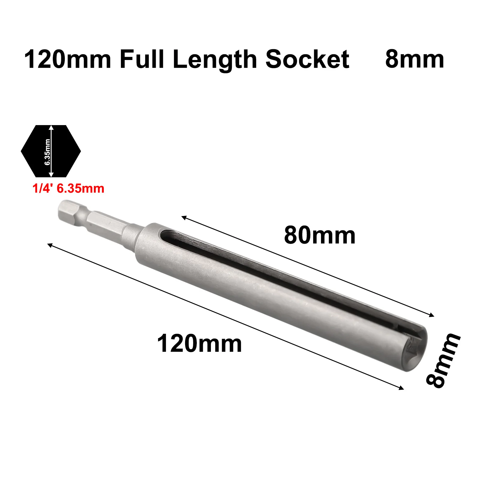 

Hexagon Tools Slotted Extension Driver Electric Drill 1/4 Accessories Chrome Vanadium Steel Hexagon Slotted Extension Driver