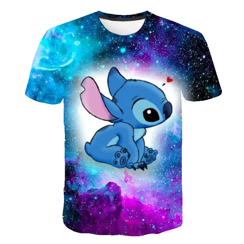 

Boys Girls New Stitch Cartoon T Shirts Summer Kids Fashion T-Shirts Clothes Children's 1-14 Years Old Casual Tops Tees Costumes