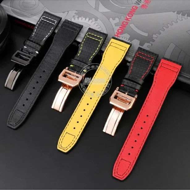 

20 21 22mm Carbon Watch Strap FOR IWC MARK XVI LIMITED EDITION Watch Accessories Band Carbon Leather Army Military Bracele