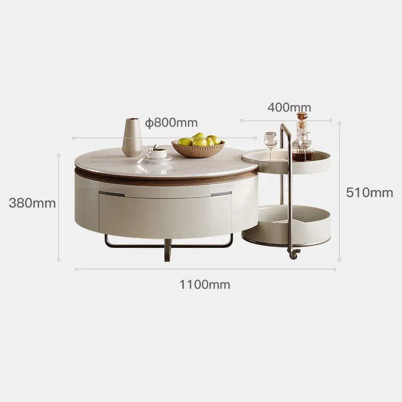 Luxury Round Coffee Table Set 6
