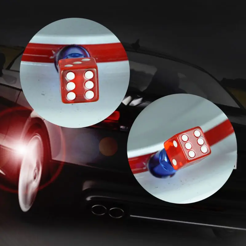 Dice Shape Car Truck Wheel Tire Air Valve Stem Cover Dust Cap Bicycle Valve bicycle tire valve cap bicycle valve cap valve cap valve caps 4pcs