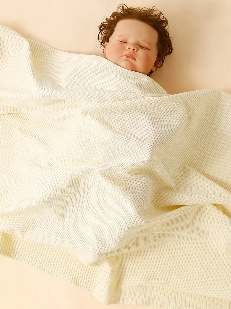1 piece of baby girl newborn blanket wrapped in pure cotton, soft and cute solid color children's accessories