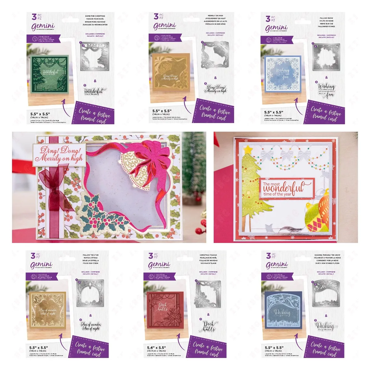 

2022 Home for Christmas Merrily on High Falling Snow Follow the Star Foliage Dashing Through the Snow Metal Cutting Dies Stamps