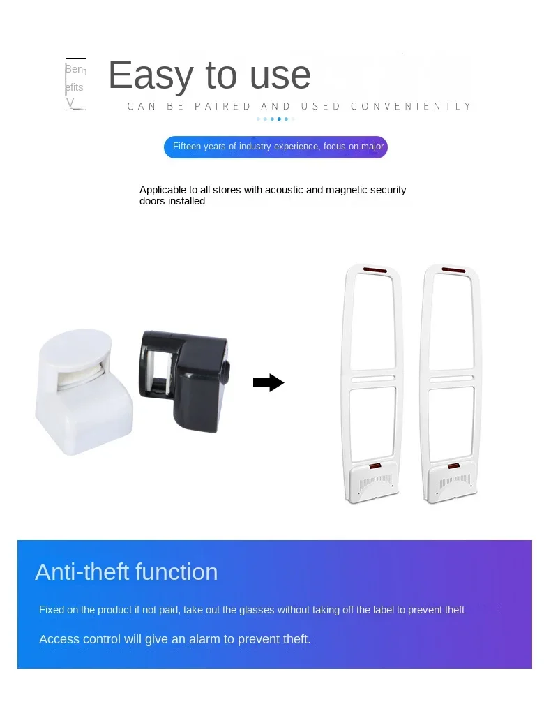 10pcs Glasses Anti-theft Buckle Myopia Glasses Sunglasses Sunglasses Store Anti-theft Label Acoustic Magnetic AM Lock