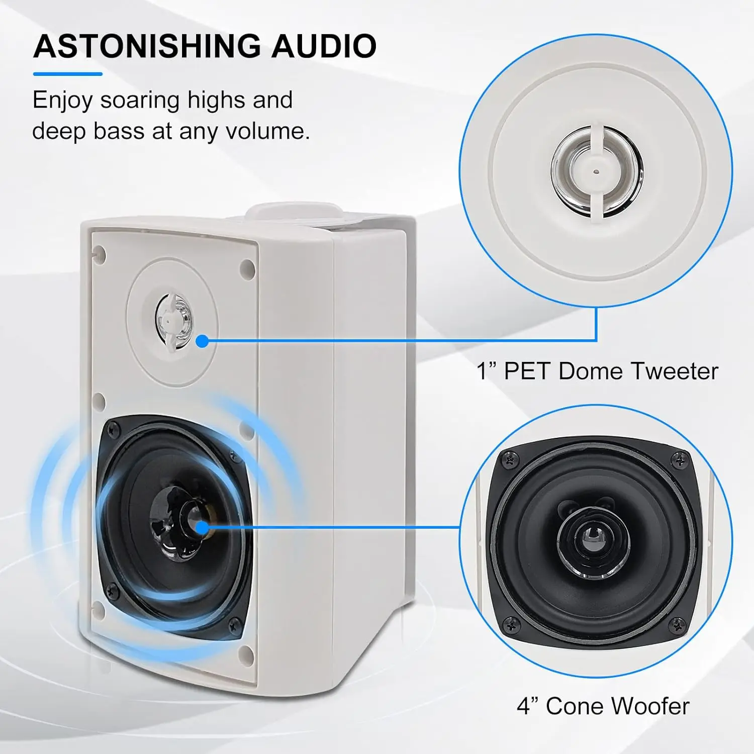 مكبرات صوت هيردو 4 بوصة داخلية وخارجية مقاومة للما...