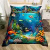 Ocean Life Duvet Cover Sets for Kids Teens Queen Size Lightweight Down Quilt Covers 2 Pillowcases 1 Comforter Cover No Comforter 5