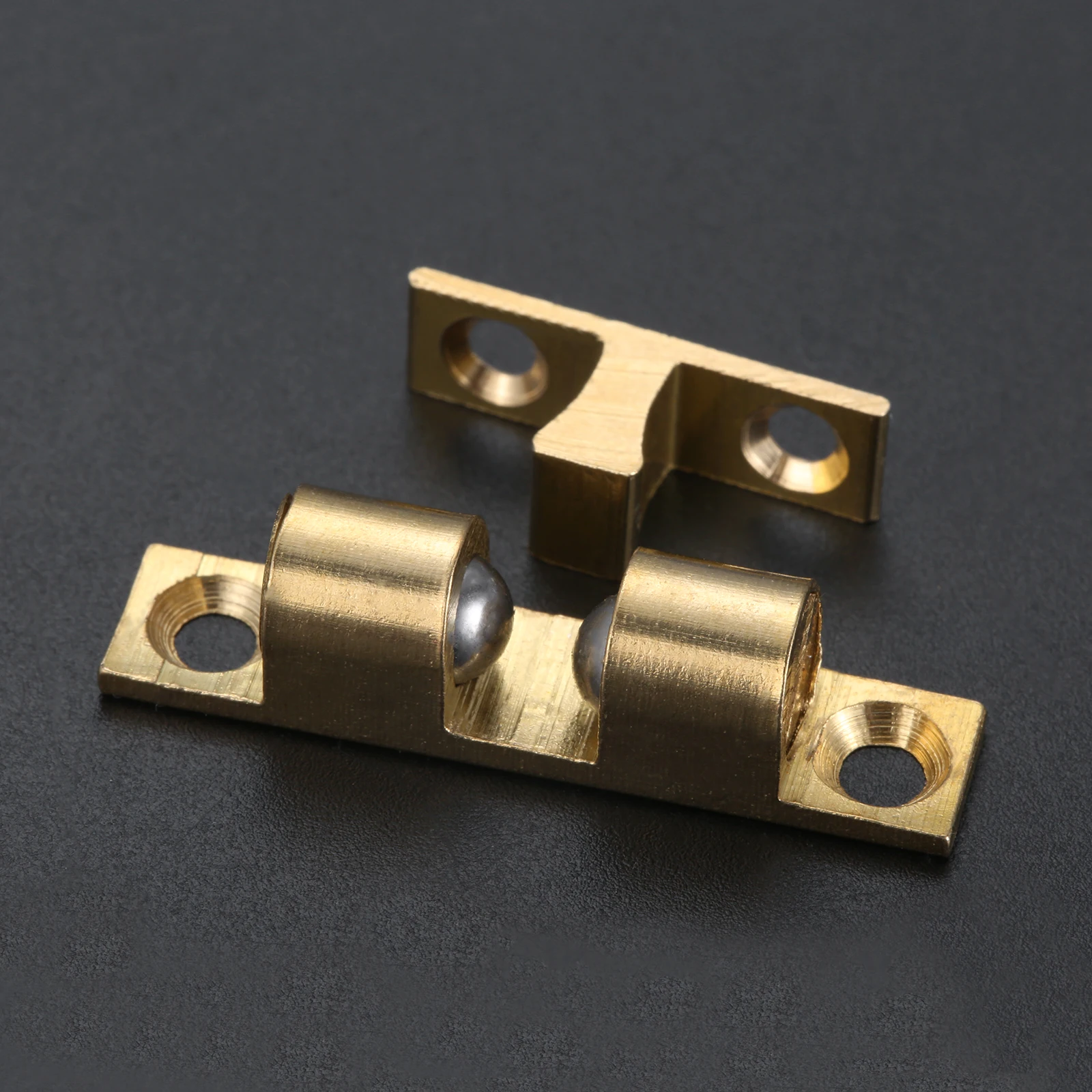 5 Sets 35mm Gold Brass Double Spring Steel Ball Catch Latch w/ Screws For Furniture Cabinet Door Adjustable Closet Tension Latch
