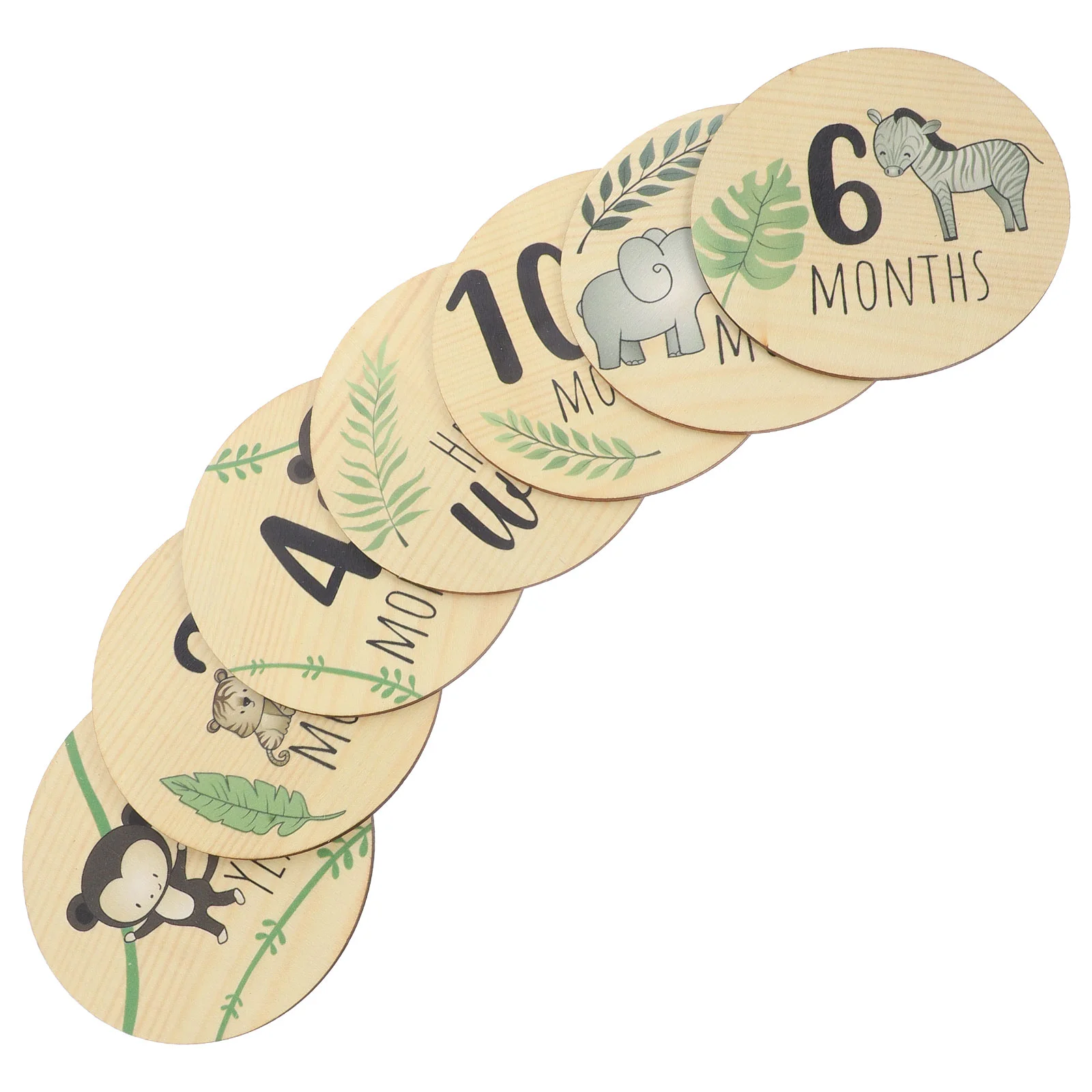 

7pcs Wooden Monthly Milestone Photo Cards Baby Announcement Cards Party Favor