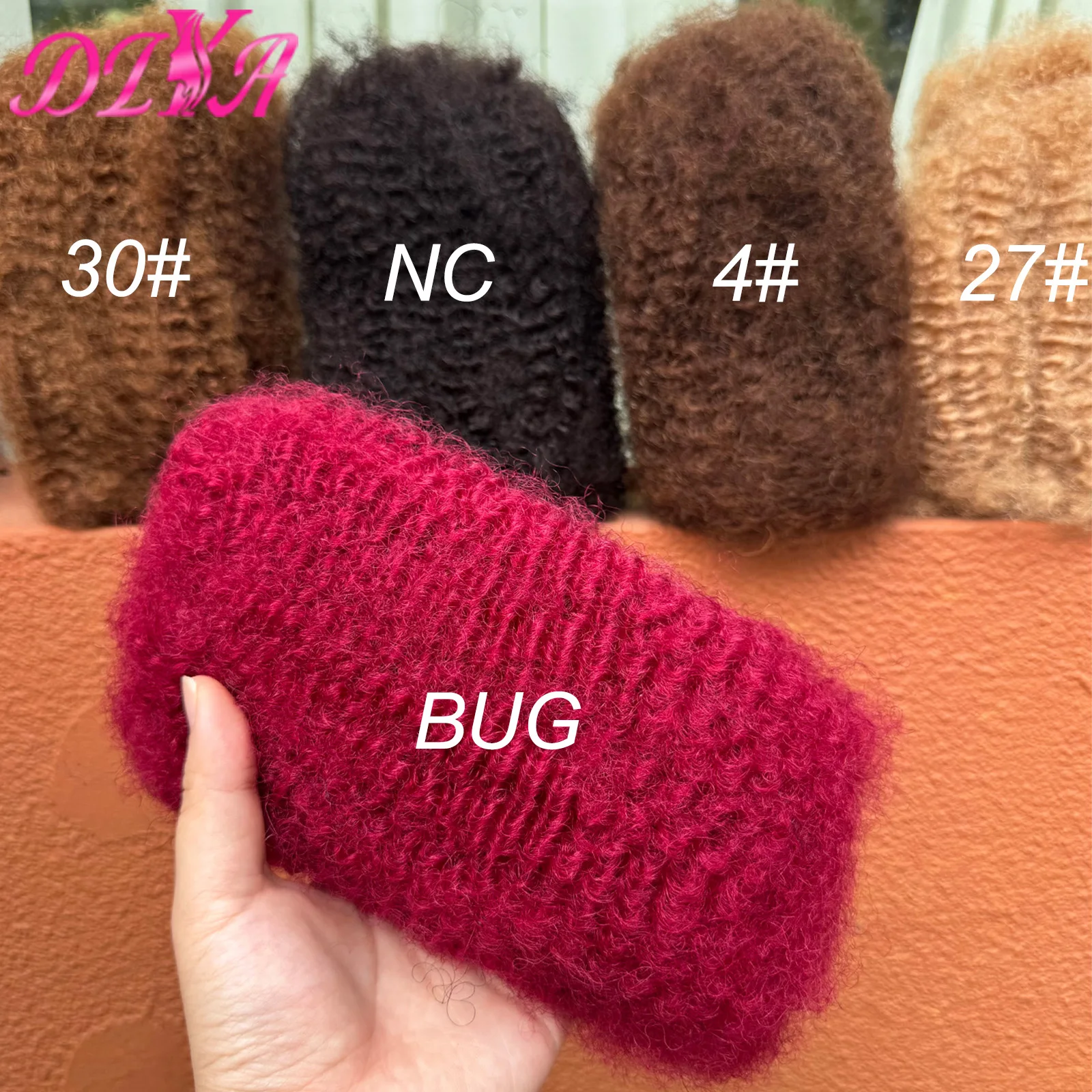 10-18inch Afro Kinky Bulk Human Hair Colored for Braiding Twist Peruvian QVR Remy Hair Dreadlock African Braids Hair Extensions 4