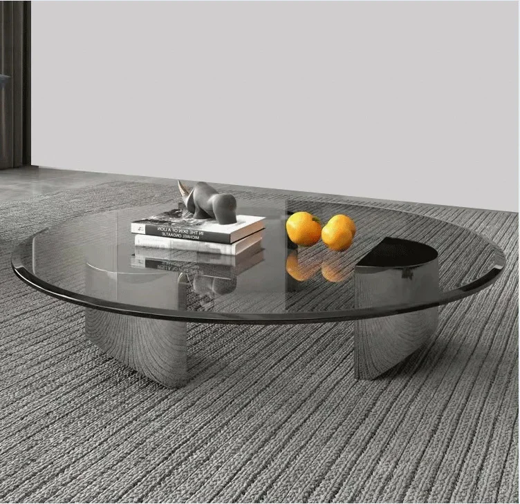 

Light luxury tempered glass coffee table, minimalist household small living room, coffee table, minimalist living room