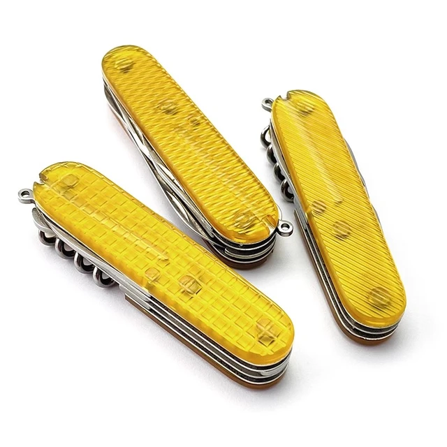 4 Swiss Floral Straight Knife Yellow Handle 