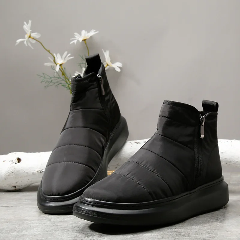 Winter Men's Snow Boots High Quality Casual Cotton Shoes for Men Fashion Trend Wear-Resistant Anti Slip Waterproof Short Boots