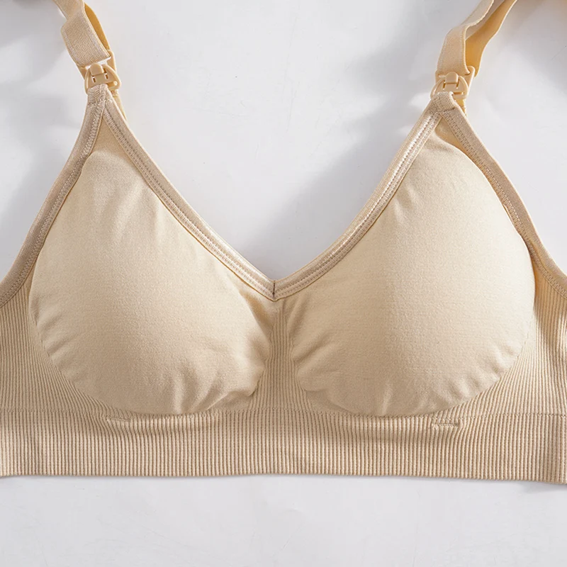 Wireless Maternity Bra Front Open Gather Together Prevent Sagging Seamless 3D Breathable Comfortable Breastfeeding Bras Push Up 5