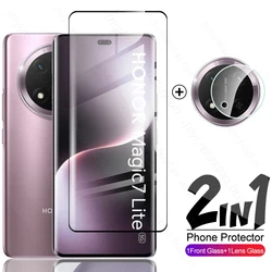 All-in-One Protective Case with Tempered Glass and Camera Lens Screen Protectors for Magic7 Lite 5G (2In1 1Front 1Lens)