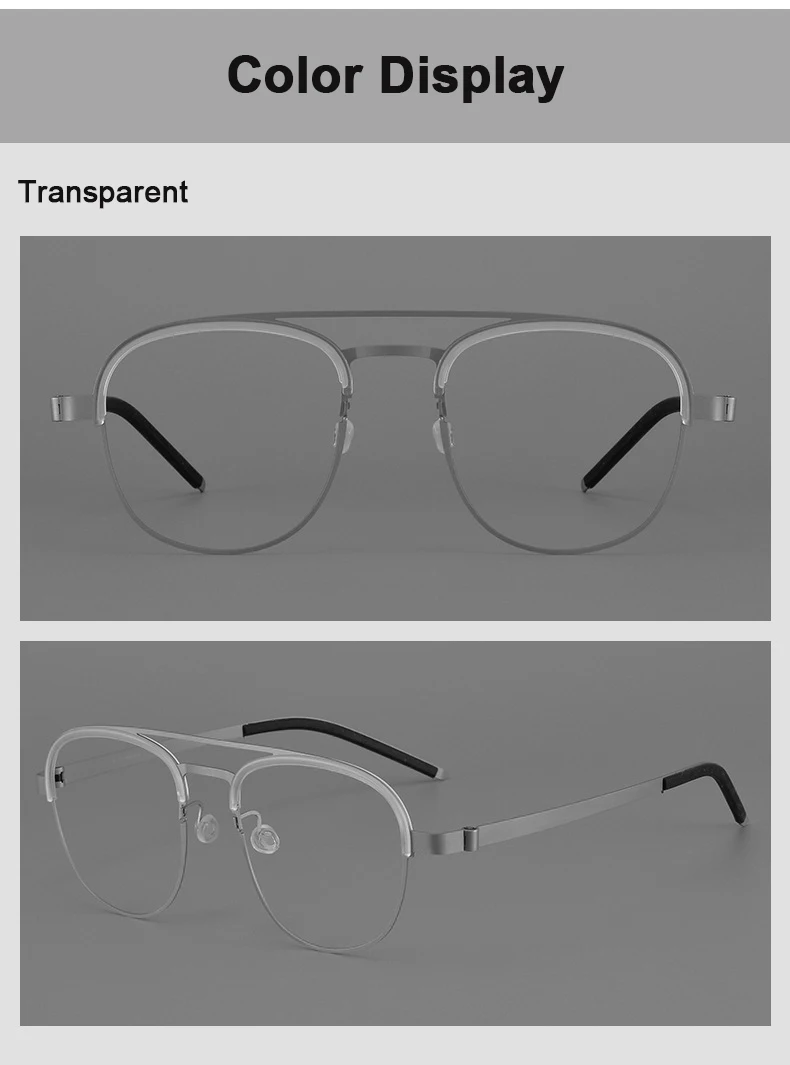 Dänische Luxusmarke Replik Schraubenloses Brillengestell Reines Titan + Acetat Ultraleichte Brillen Männer Frauen Doppelstrahlbrillen – Detail 7