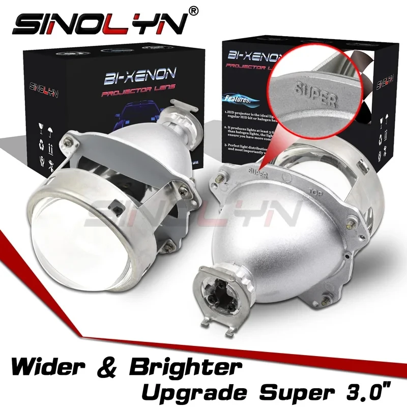 

Sinolyn 3.0 Inch Bi Xenon Lenses For H7 H4 Headlight Car Lights H1 HID Super Projector Car Lens Headlamp Car Accessories Upgrade
